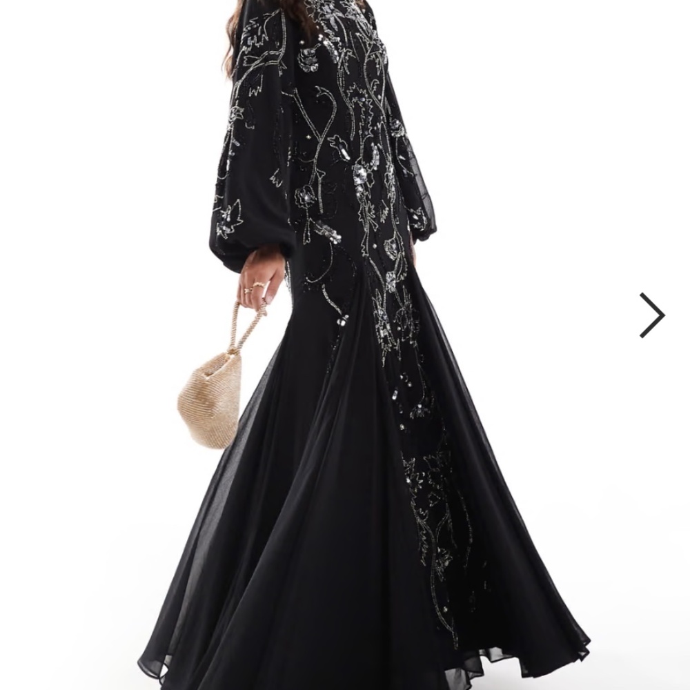 ASOS Embellished Black Maxi Dress